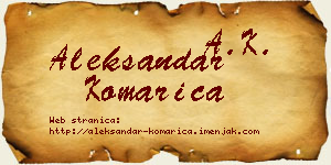 Aleksandar Komarica vizit kartica